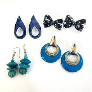 DONATING! LAST CHANCE! Bundle 4 pierced earrings, retro 80s/90s jewelry